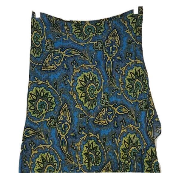Evan-Picone Teal Print Asymmetrical Skirt 8P New - Picture 2 of 3